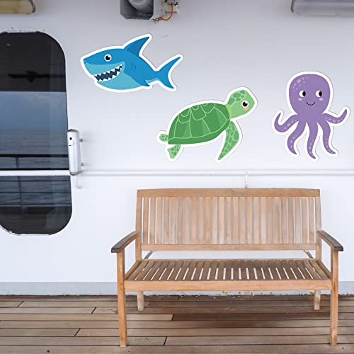 6 Pcs Cruise Door Decorations Magnetic Ocean Sea Animal Car Magnets Fish Fridge Magnets Stickers Dolphin Shark Cruise Door Magnets Decals For Carnival Cruise Refrigerator Door #TOP6
