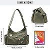 Captain Blues Large Capacity Canvas Messenger Shoulder Bags for Women, Soft and Solid Denim Leisure Travel Bag with Multiple Pockets and Adjustable Straps - Perfect Denim Crossbody Bags (Green) #2