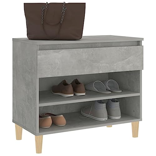 Étagère à chaussures avec 2 compartiments ouverts et tablette supérieure en bois