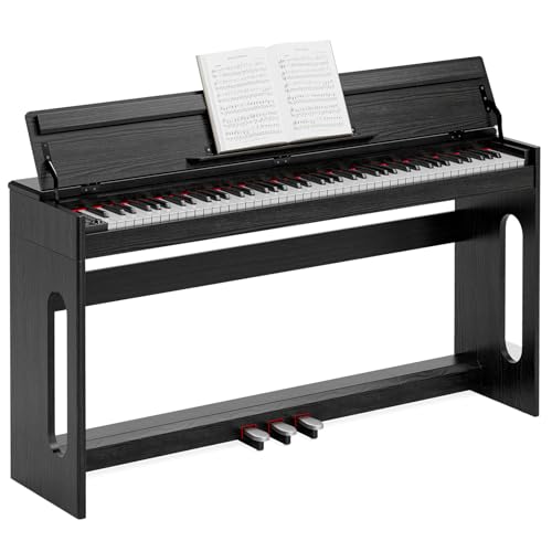UMOMO U-738 88 Key Digital Piano Keyboard, Full Size Electric Piano with Piano Stand, Headphone Jack, 3 Pedal, Electronic Piano for Beginner, Adults, Black