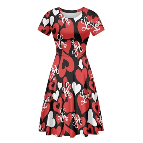 Image of Biyejit Women's Summer Casual Short Sleeve T-Shirt Swing Dress Crew Neck Plus Size S-4XL