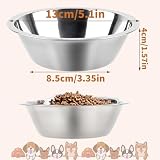 2 Stück Dick Edelstahl Hundenapf Food Grade Safe Haustier Katze & Hunde Futternäpfe und Wassernäpfe leicht zu reinigen (13cm/5.1in)