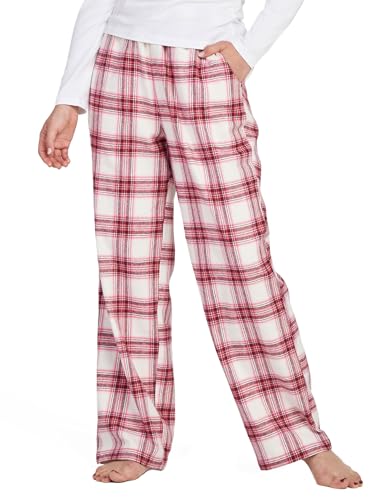 Image of LAPASA Women's Flannel Pajama Pants with Pockets & Drawstring L74 | Comfy flannel lounge sleep PJ pants with cozy warmth and soft comfort, perfect for relaxing, sleeping, and home wear.