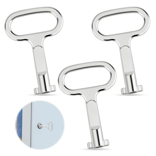 RJLLKD 3 Pz Llave del Gabinete Eléctrico 4,5mm Aleación de Zinc Llave del Armario de Control Plata Llave de Caja de Medidor Multifuncional Adecuado para Armarios de Distribución Armarios de control