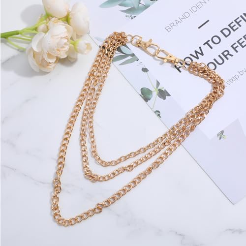 Punk Trousers Chain, Jean Pocket Chain, Waist Chains Hip Hop Belt Chains, Rock Jean Pant Chainss, Goth Accessories for Women Men(Gold)4