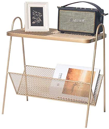 Laz Coffee Table Mid Century Side Table Double Storage Space Side Table End Table With Metal Frame For Living Room Bedroom Office Color Gold Buy Online In Aruba Missing Category Value