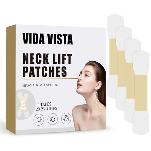 VidaVista 24PCS Invisible Neck Lift Tape – Instant Lifting Straps (4 Elastic Pull Bands + 20...