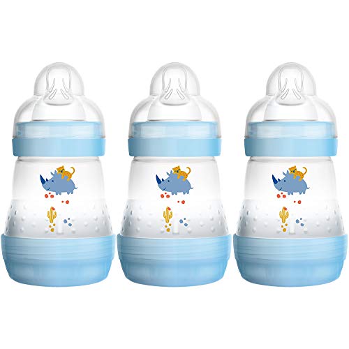 Mam Easy Start Anti-Colic Bottle 160ml 3pk Blue- New Design Mam Easy Start Anti-Colic Bottle 160ml 3pk Blue- New Design