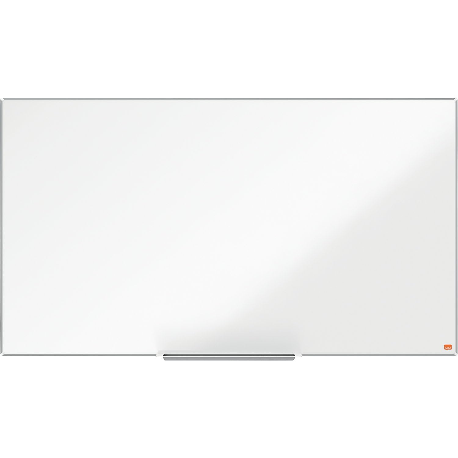 Nobo Panoramiczna emaliowana tablica magnetyczna z tacą na długopisy, 1220 x 690 mm, wąska ramka, system montażowy InvisaMount, Impression Pro, 122 x 69 cm, biała, 1915250