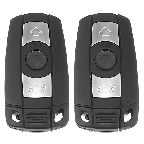 X AUTOHAUX 2pcs 315MHz KR55WK49127 Replacement Smart Proximity Keyless Entry Remote Car Key Fob for BMW 1 3 5 6 Series 2006-2014 3 Buttons with Door Key 46 Chip