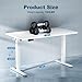 DUMOS 63 Inch Electric Standing Desk Height Adjustable, Sit to Stand Computer Workstations Large Work PC Table Home Office Writing Gaming Desks with Memory Presets for Walking Pad, Bedroom, White