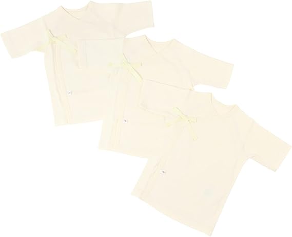 Amazon Co Jp ピュアオーガニック 新生児 短肌着 フィットタイプ 3枚セット 100 オーガニックコットン 二重ガーゼニット生地 オールシーズン 新生児肌着 日本製肌着 出産準備 ピンク系 ブルー系 イエロー系 イエロー系 服 ファッション小物