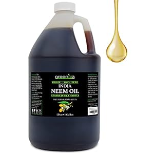 Greenive – Neem Oil – 100% Organically Grown Neem Oil – Cold Pressed Virgin Neem Oil – Exclusively on Amazon (128 Ounce (1 Gallon))
