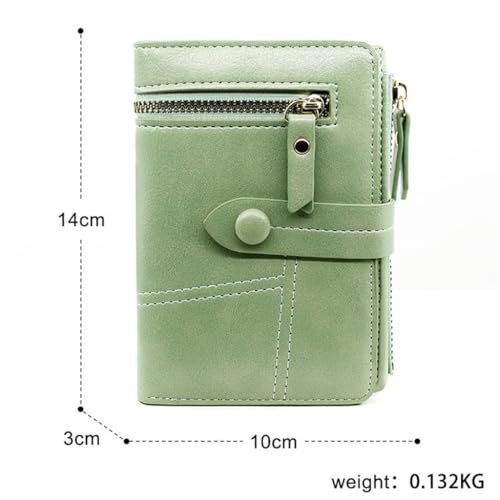 FMURY Women's Short Wallet Japanese Small Fragrance PU Leather Wallet Clip Zipper Zero Wallet(Gray)3