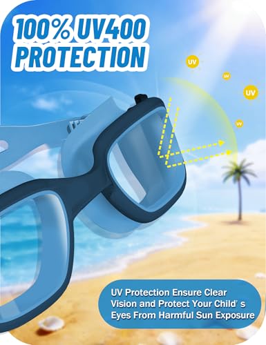 Image of Vvinca Kids Swim Goggles, Swimming Goggles for Kids 3-14 Anti-Fog UV Protection No Leak Pool Glasses for Boys Girls