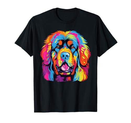 Watercolor Colorful Tibetan Mastiff Dogs T-Shirt
