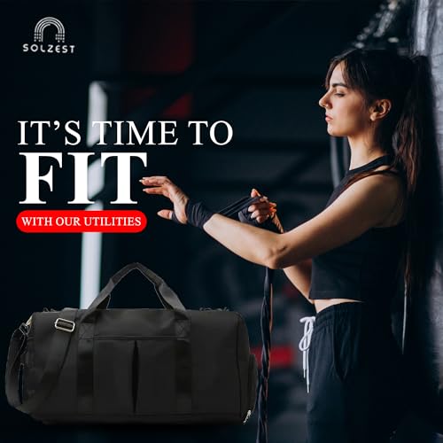 Sports Duffle Gym Bags for Women Girls, (Black)4