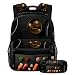 Mochila escolar con estuche de lápices Mochila ajustable de gran capacidad para la escuela, colorido patrón de teñido anudado remolino, Multicolor 8