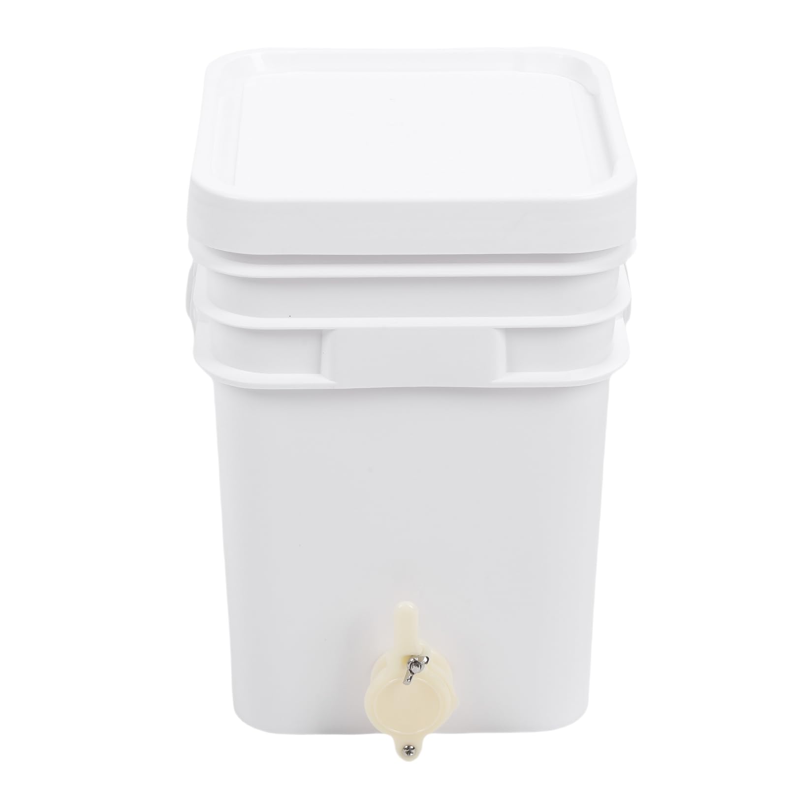Pssopp 20-litrowe Wiadro na Miód Kwadratowy Pojemnik na Miód HDPE z pokrywką i bramką 39x27x27cm do Pszczelarstwa Przydomowego i Pasieki Zbieranie Miodu i Karmienie pszczół