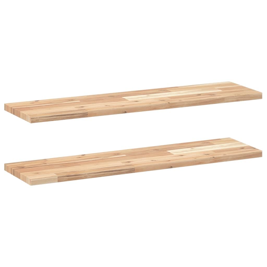 Étagères Flottantes Lot de 2 80x20x2 cm Acacia Massif Non traité