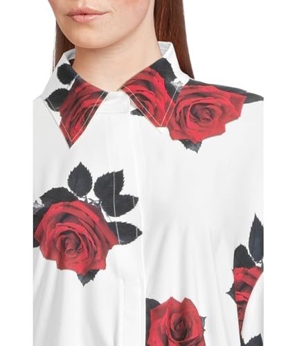 Image of Norma Kamali Oversized Boyfriend Neck Shirt Shirred Bottom Mini Dress