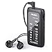 PRUNUS J-982 FM/AM Pocket Radio with Headphones, Portable Transistor Radio with Enhanced Bass, Operated by AAA Batteries for Walking,Jogging and Camping(Black)
