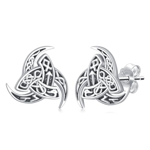 Viking Earrings Men Sterling Silver Celtic Stud Earrings Trinity Knot Ear Studs Viking Jewelry for Men2