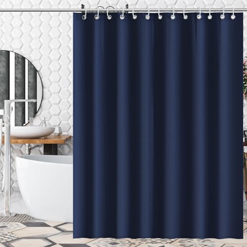 AKHTART Shower Curtain 100 Percent Polyester, Extra Long Shower Curtain with 12 Hooks, Washable and Easy to Dry