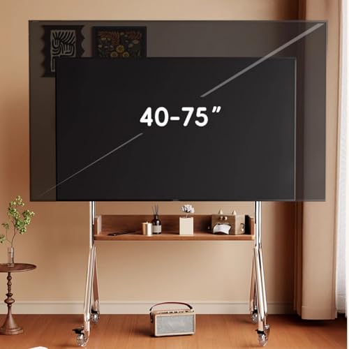 Soporte móvil para TV con ruedas y estante de almacenamiento miniatura 3