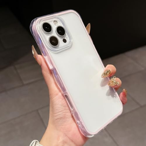 Coque de protection antichoc transparente iPhone 12 Pro silicone souple rose