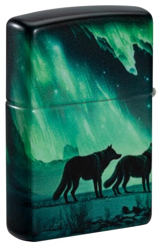 Encendedor Zippo Wolves con luces del norte miniatura 2
