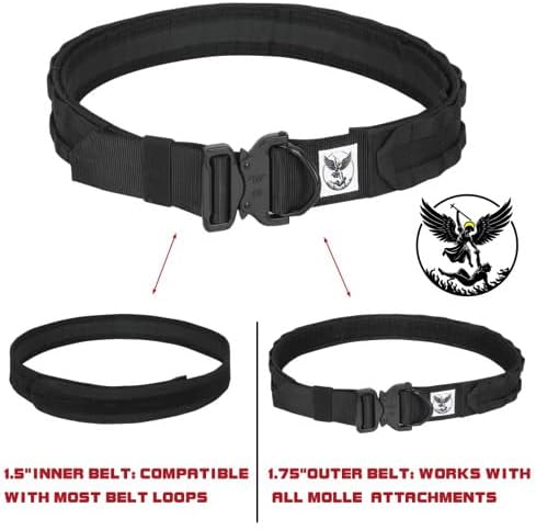 MOLLE Battle Belt - 1.5" Inner & 1.75" Outer Quick Release Tactical Heavy Duty Rigger Belt