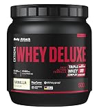 Body Attack Extreme Whey Protein Deluxe - hoher Eiweisgehalt - schnelle Nährstoffverarbeitung - fettarm & zuckerreduziert - 2500mg L-Glutamine - 8 B-Vitamine, Vanilla Cream, 500g, Dose Eiweißpulver