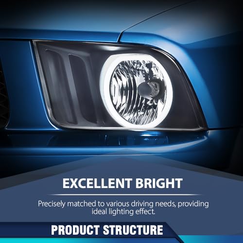 PIT66 2005–2009 Ford Mustang LED Headlights | Smoked Black Housing - Image 5