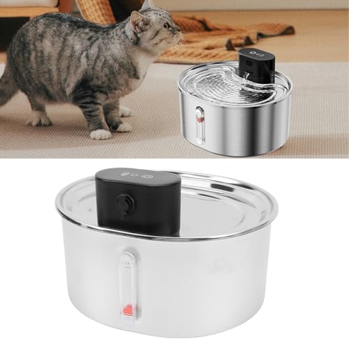 Fuente para gatos automática sin cable 3.2L acero inoxidable miniatura 4