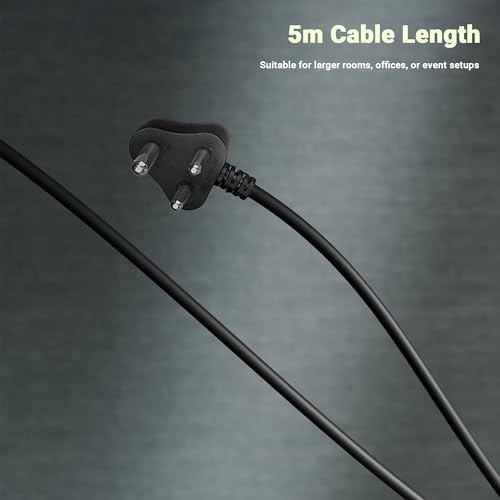 Image of ZEBRONICS Power Block 385, Tower Extension Board /Strip, 2500 Watts, 10 Amps, 1x Type C Port, 8X Universal Socket, 2X USB Port, LED Indicator, Digital Counter, On /Off Switch, 5 Meter, Black