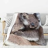 LfearTesa Überwurf für Couch & Sessel, Tagesdecken, Reisedecke, Überwurfdecken für Sofabetten, Australien-Koalabär,60