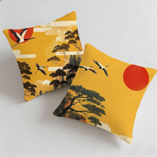 Housse de coussin canapé oiseau 45x45cm extérieur imperméable taie d'oreiller