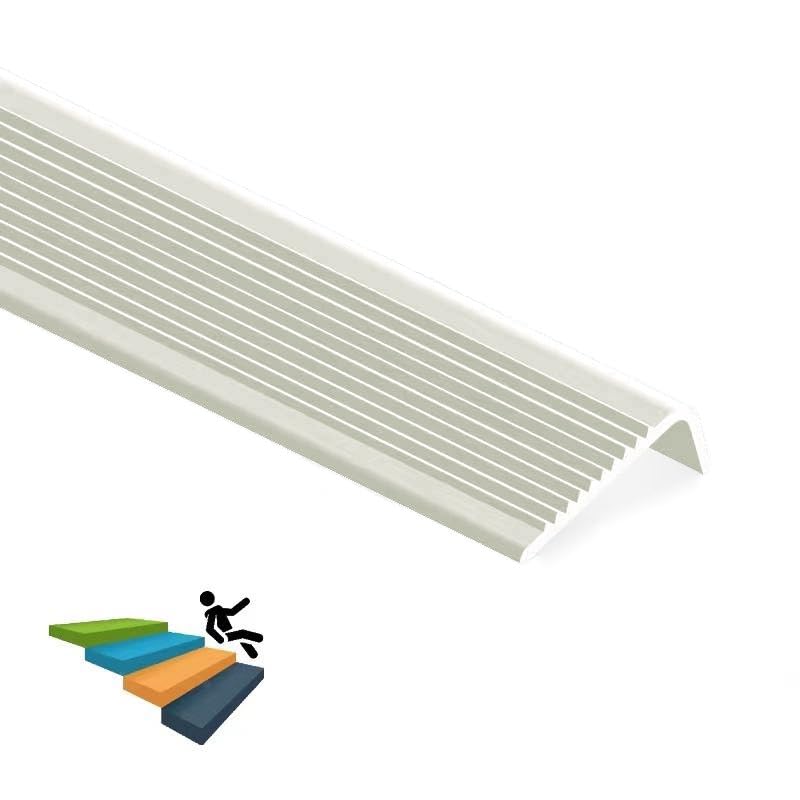 LeongLzt Protector de borde de escalera en forma de L, borde de vinilo para escaleras, autoadhesivo de goma, moldeo de nariz para escalera,