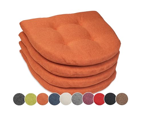 sunnypillow Lot de 4 Coussins de Chaise de Salle à Manger | 40x40 cm épaisseur : 5 cm - Confortables | Galette de Chaise Maison et Jardin,...