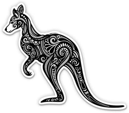 Kangaroo - 3" Vinyl Sticker - for Car Laptop I-Pad Phone Helmet Hard Hat - Waterproof Decal