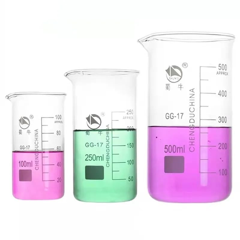 1 pz da 50 ml a 2000 ml Becher in vetro alto for laboratorio chimico Becher in vetro borosilicato trasparente ispessito con beccuccio(800ml)
