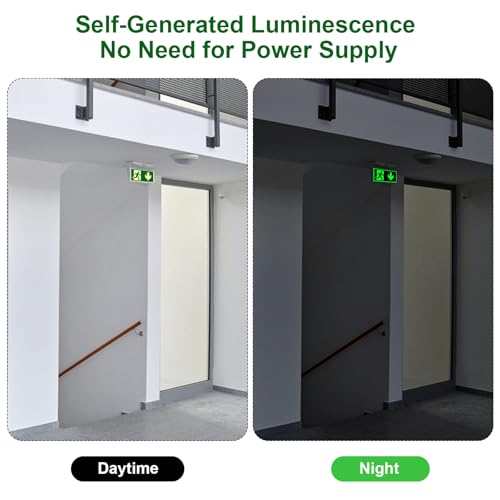 8 Stück Notausgangsschild Nachleuchtend Selbstklebend Fluchtwegschilder Nachleuchtend Hochwertiges Schild Notausgang PVC Fluchtwegschilder Notausgang Schild Rettungswege (Pfeil Unten)