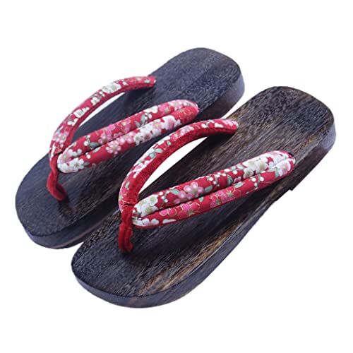 GAOZHE Chaussons Homme Ete Confortable,Sandales Geta Japonaises en Bois pour Hommes, Mode Classique pour Hommes Cosplay Geta Sabots Pantoufles pour Hommes Femmes(Size:44/45 EU,Color:B) Cover