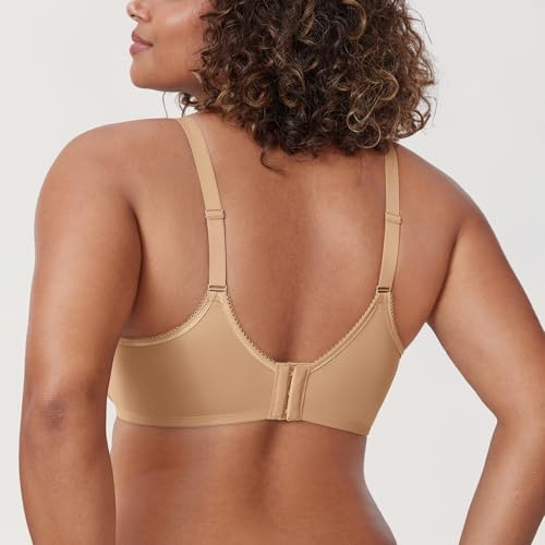 Image of DELIMIRA Women's Seamless Tshirt Bras Plus Size Full Coverage Underwire Lightly Lined Bra Up to F