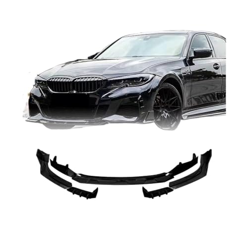 フロントバンパースポイラーリップ 3 シリーズ G20 G28 2019-2020 330i M340i グロスブラック車下部キットスプリッターブレードと互換性あり
