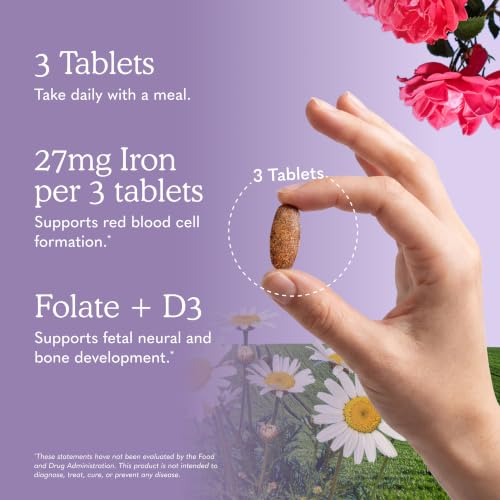 Image of Garden of Life Organics Prenatal Multivitamin with Folate, B6, B12, D3 & Iron - Prenatal Vitamins for Women with Energy Metabolism Support for Healthy Fetal Development, Non-GMO, Vegan, 30 Servings | w / Folate, B6, B12, D3 & Iron - with Energy Metabolism Support for Healthy Fetal Development, Non-GMO, Vegan