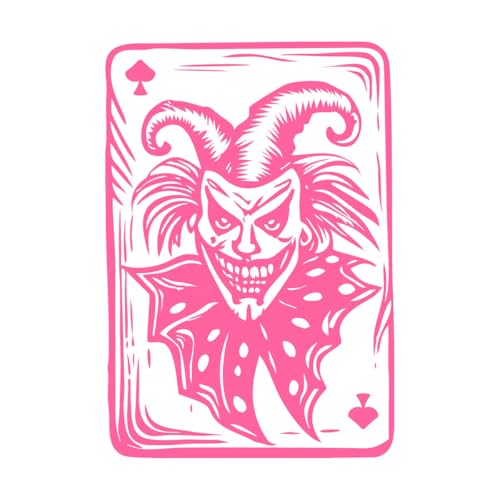 Un clásico de un comodín de póquer Calcomanías de tallado fino 57.6x83cm Removible sin dejar pegamento Rosa