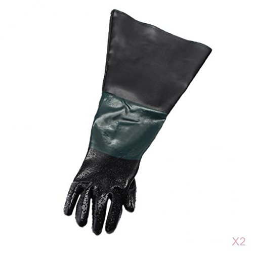 Preisvergleich Produktbild SM SunniMix 2x Linker Arbeitsschutzhandschuh 60cm Für Sandstrahlkabine
