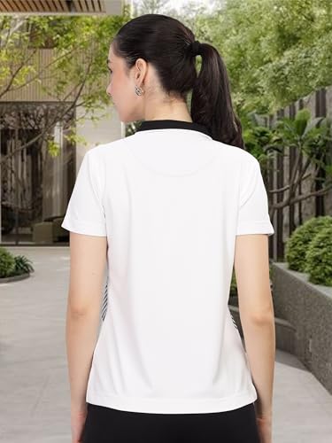 Image of STELLERS Women's Half Sleeve Active Wear Polo T-Shirt| Feather Touch Feel | Regular Fit | Odour Resistant | Anti-Static | Wrinkle Free | Quick Dry | Stretchable | Lightweight | Sweat-Proof